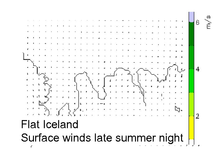Flat Iceland Surface winds late summer night 