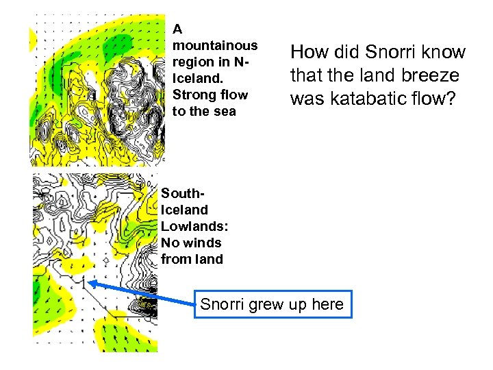 A mountainous region in NIceland. Strong flow to the sea How did Snorri know