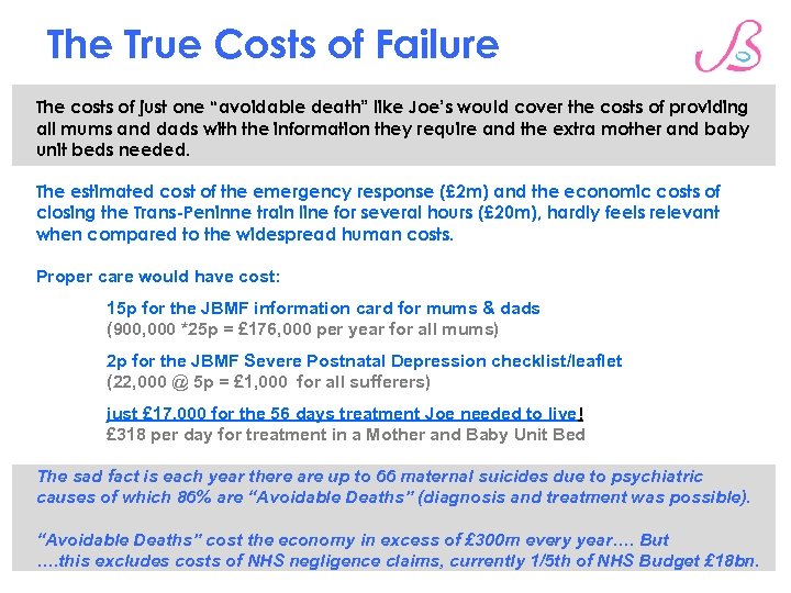 The True Costs of Failure The costs of just one “avoidable death” like Joe’s