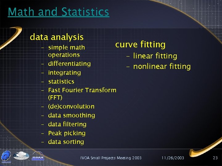 Math and Statistics data analysis curve fitting – simple math operations – linear fitting