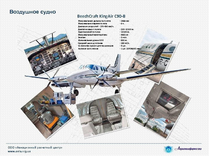 Воздушное судно Beech. Craft King. Air C 90 -B Максимальная дальность полета Максимальное время