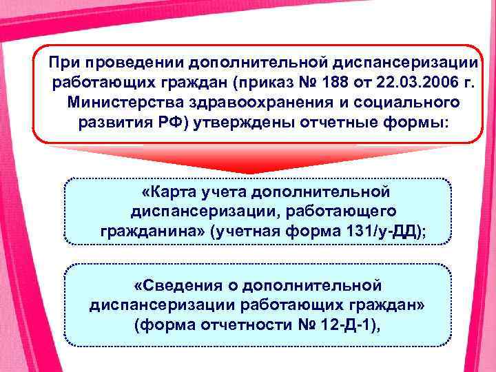 Карта учета дополнительной диспансеризации работающего гражданина