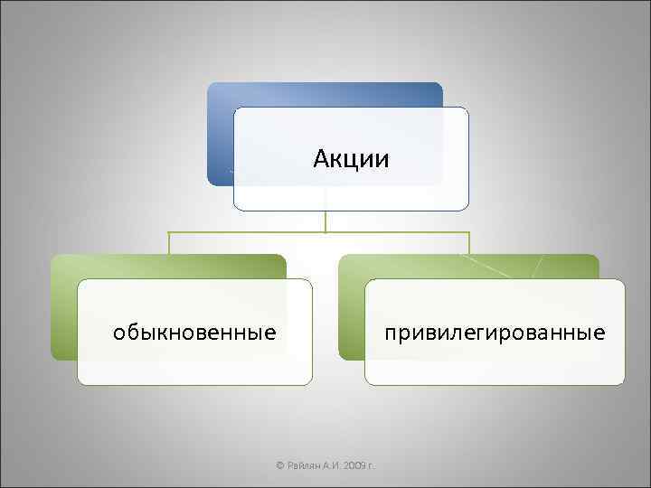 Акции обыкновенные © Райлян А. И. 2009 г. привилегированные 
