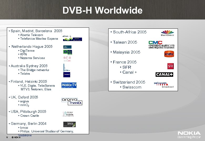 DVB-H Worldwide • Spain, Madrid, Barcelona 2005 • Abertis Telecom • Telefonica Moviles Espana