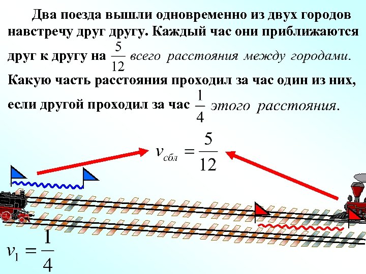 Два поезда вышли одновременно из двух городов навстречу другу. Каждый час они приближаются друг