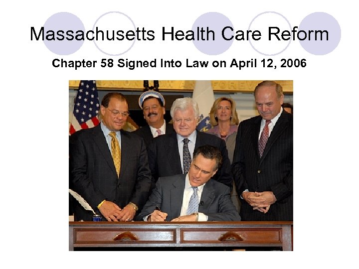 Massachusetts Health Care Reform Chapter 58 Signed Into Law on April 12, 2006 