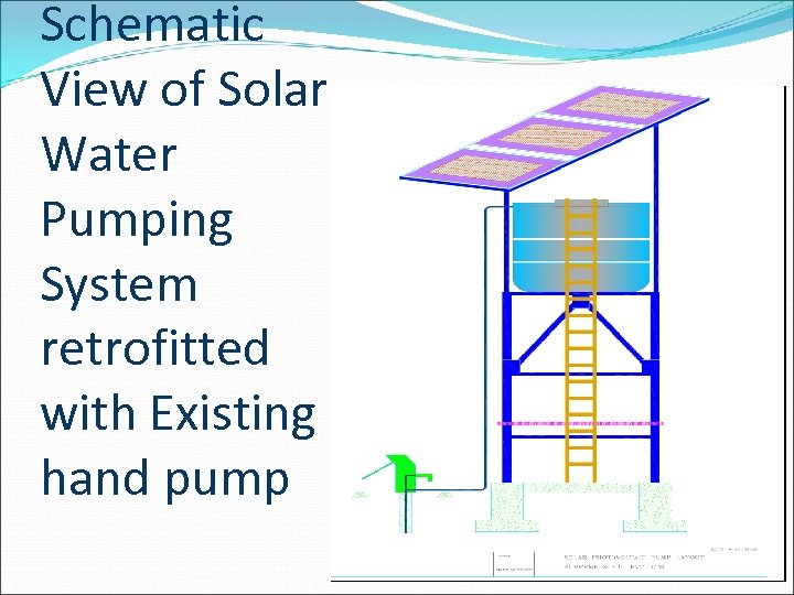 Schematic View of Solar Water Pumping System retrofitted with Existing hand pump 