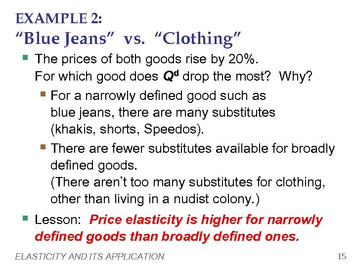EXAMPLE 2: “Blue Jeans” vs. “Clothing” § The prices of both goods rise by