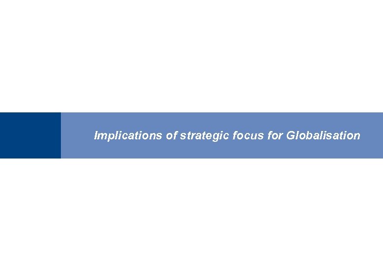 Implications of strategic focus for Globalisation 32 