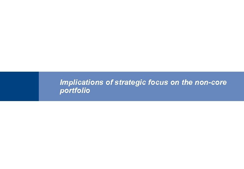 Implications of strategic focus on the non-core portfolio 34 