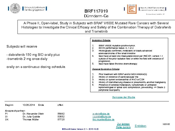 BRF 117019 Dünndarm-Ca A Phase II, Open-label, Study in Subjects with BRAF V 600