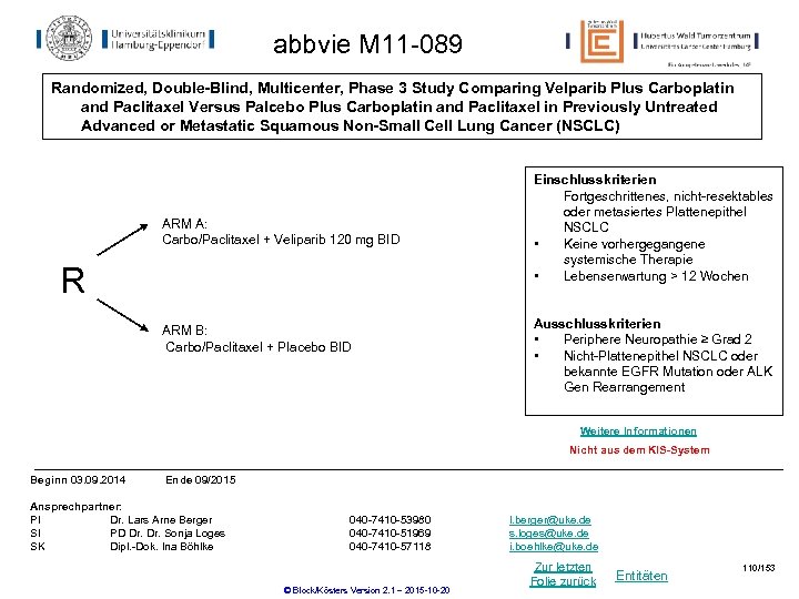 abbvie M 11 -089 Randomized, Double-Blind, Multicenter, Phase 3 Study Comparing Velparib Plus Carboplatin