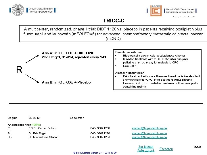TRICC-C A multicenter, randomized, phase II trial: BIBF 1120 vs. placebo in patients receiving