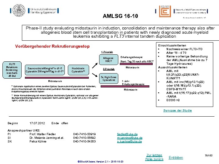 AMLSG 16 -10 Phase-II study evaluating midostaurin in induction, consolidation and maintenance therapy also
