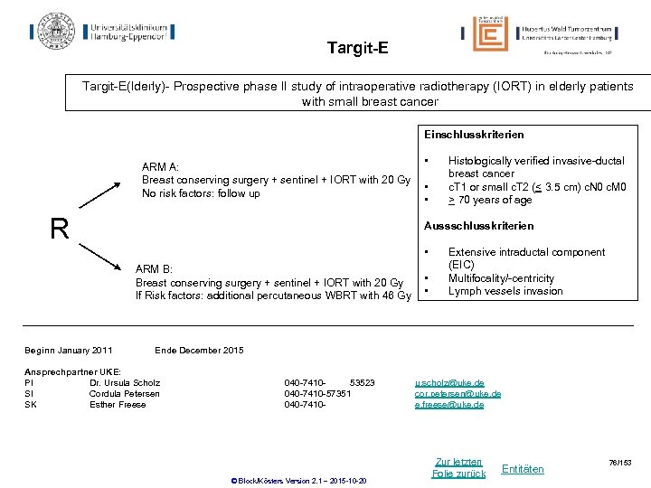 Targit-E(lderly)- Prospective phase II study of intraoperative radiotherapy (IORT) in elderly patients with small