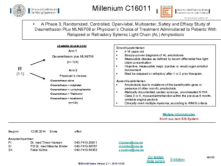 Millenium C 16011 • A Phase 3, Randomized, Controlled, Open-label, Multicenter, Safety and Effiacy