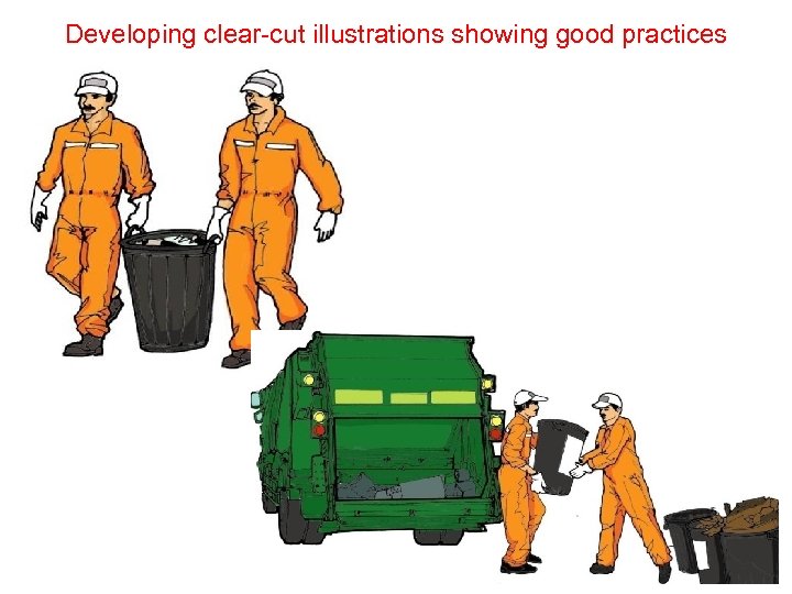 Developing clear-cut illustrations showing good practices 