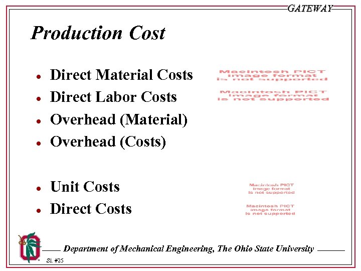 GATEWAY Production Cost · · · Direct Material Costs Direct Labor Costs Overhead (Material)