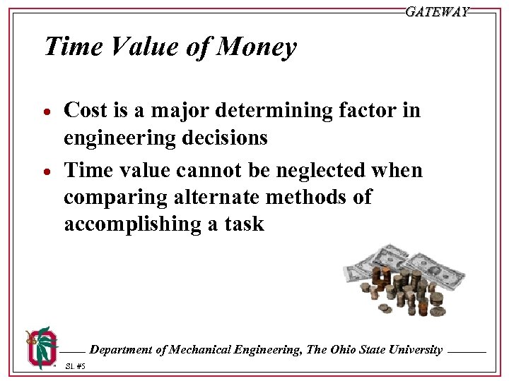 GATEWAY Time Value of Money · · Cost is a major determining factor in