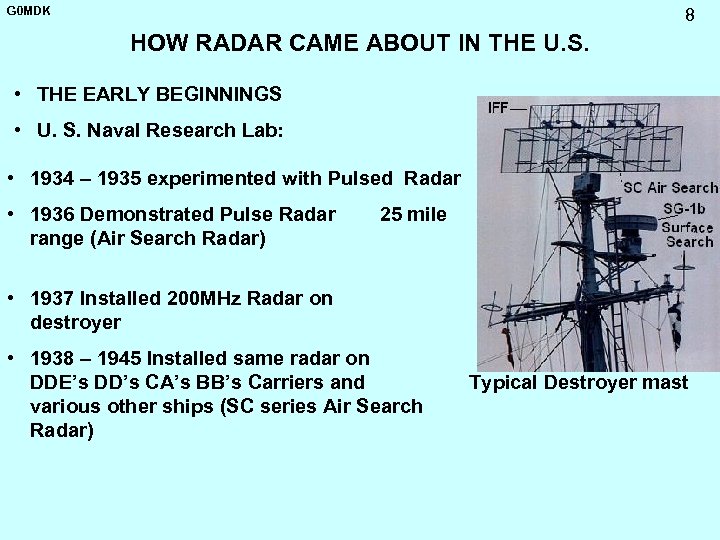 G 0 MDK 8 HOW RADAR CAME ABOUT IN THE U. S. • THE