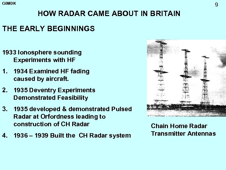 G 0 MDK 9 HOW RADAR CAME ABOUT IN BRITAIN THE EARLY BEGINNINGS 1933