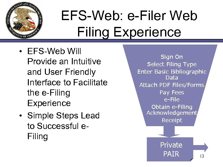 EFS-Web: e-Filer Web Filing Experience • EFS-Web Will Provide an Intuitive and User Friendly