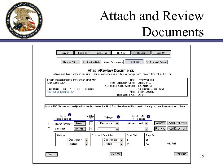 Attach and Review Documents 15 