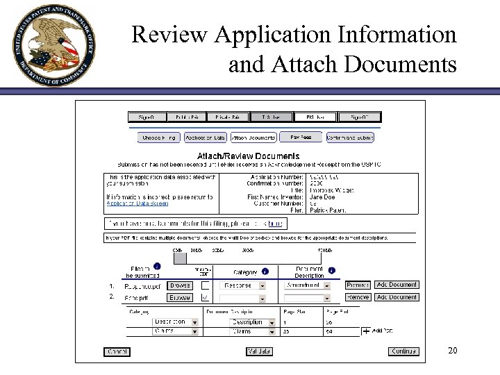 Review Application Information and Attach Documents 20 