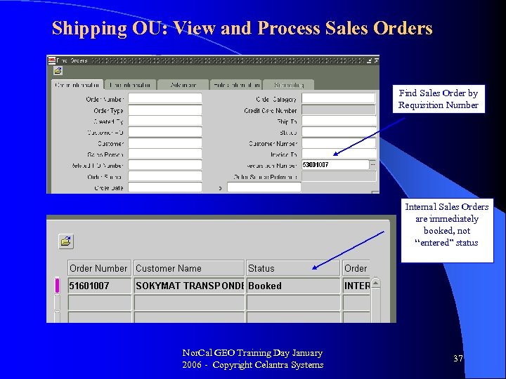 Shipping OU: View and Process Sales Orders Find Sales Order by Requisition Number Internal