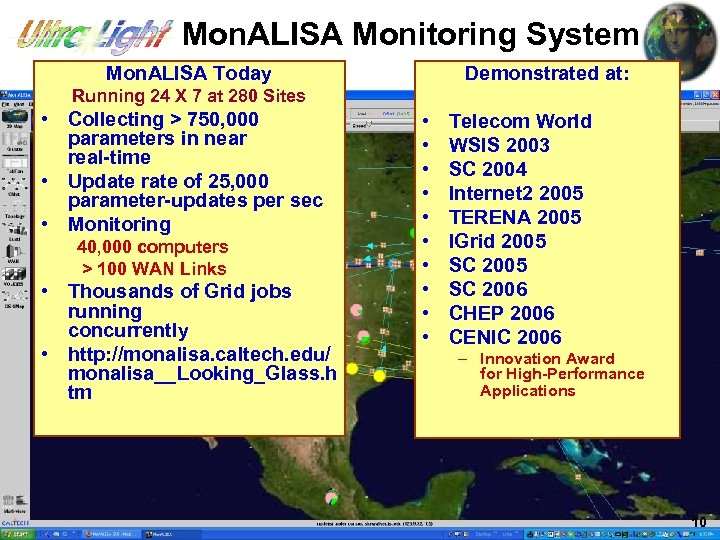 Mon. ALISA Monitoring System Mon. ALISA Today Demonstrated at: Running 24 X 7 at