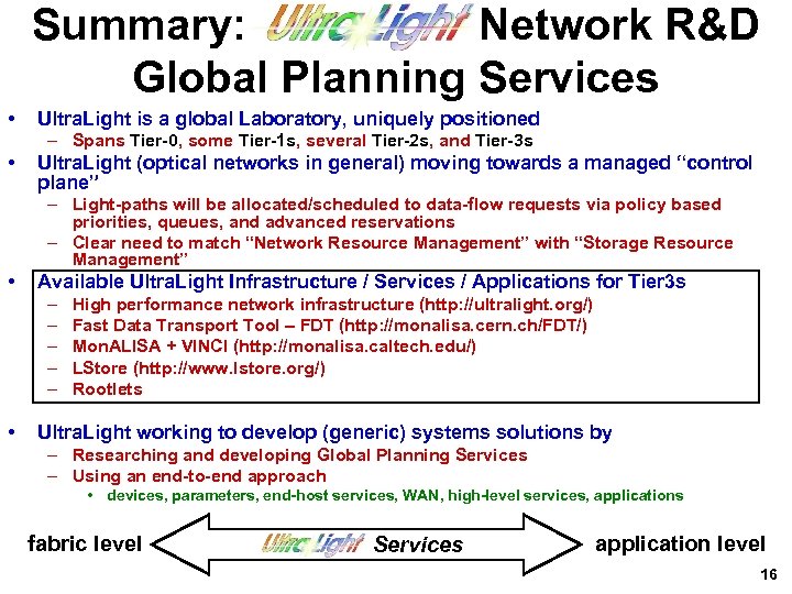 Summary: Ultra. Light Network R&D Global Planning Services • Ultra. Light is a global