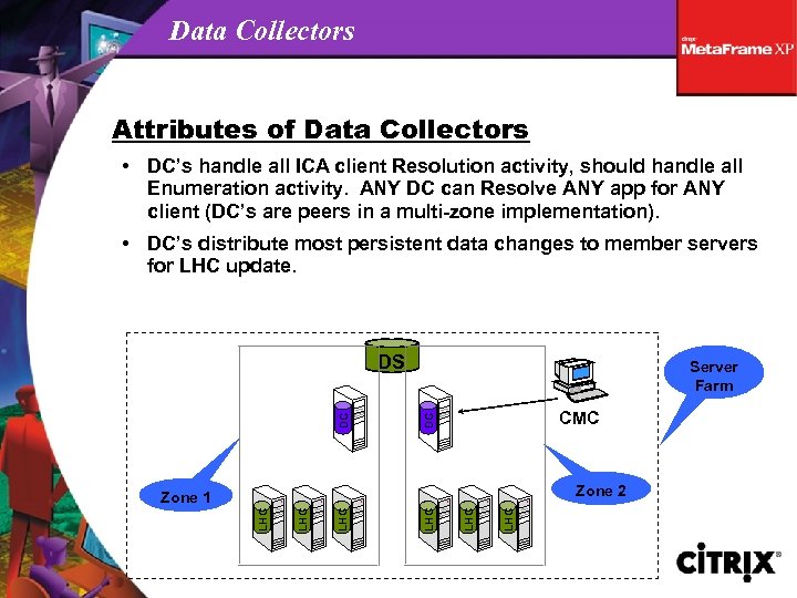 Data Collectors Attributes of Data Collectors • DC’s handle all ICA client Resolution activity,