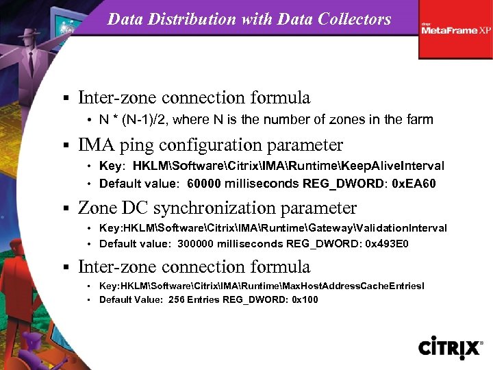 Data Distribution with Data Collectors § Inter-zone connection formula • N * (N-1)/2, where