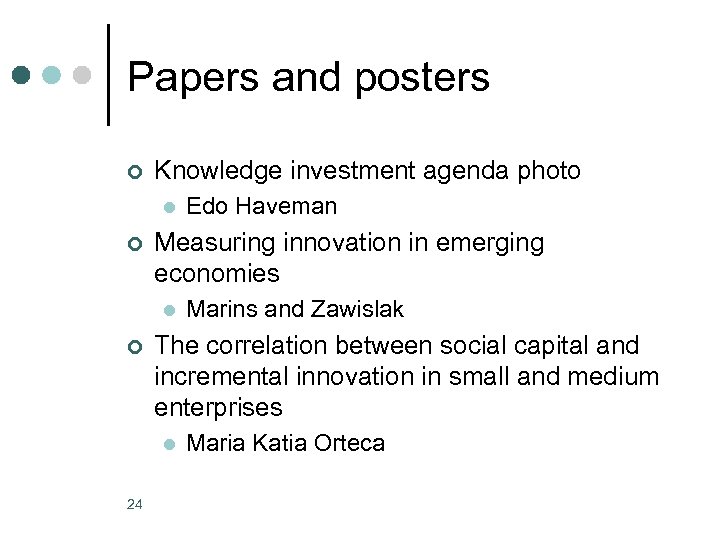 Papers and posters ¢ Knowledge investment agenda photo l ¢ Measuring innovation in emerging
