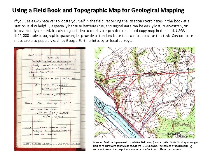 Using a Field Book and Topographic Map for Geological Mapping If you use a