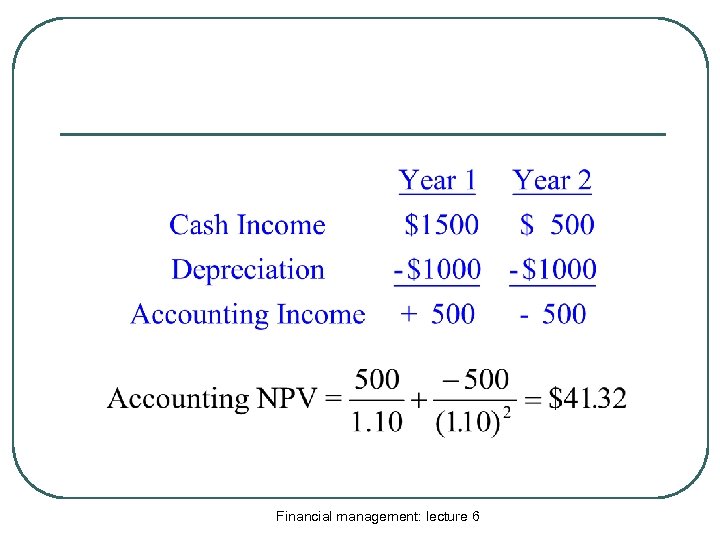 Financial management: lecture 6 