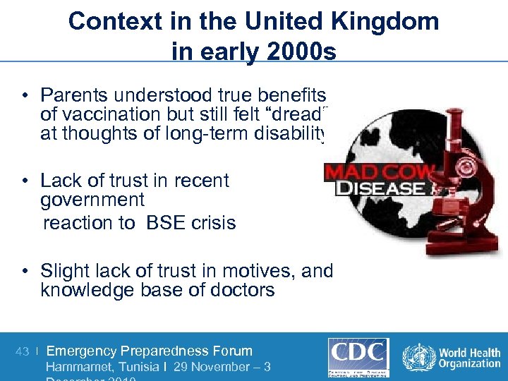 Context in the United Kingdom in early 2000 s • Parents understood true benefits