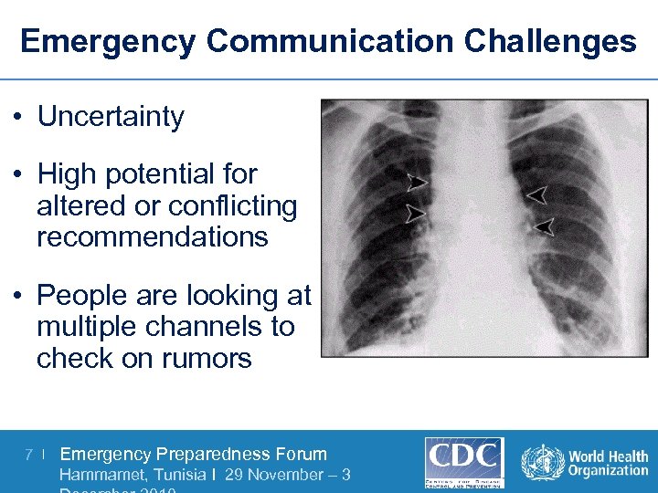 Emergency Communication Challenges • Uncertainty • High potential for altered or conflicting recommendations •
