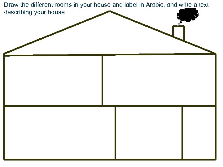 Draw the different rooms in your house and label in Arabic, and write a