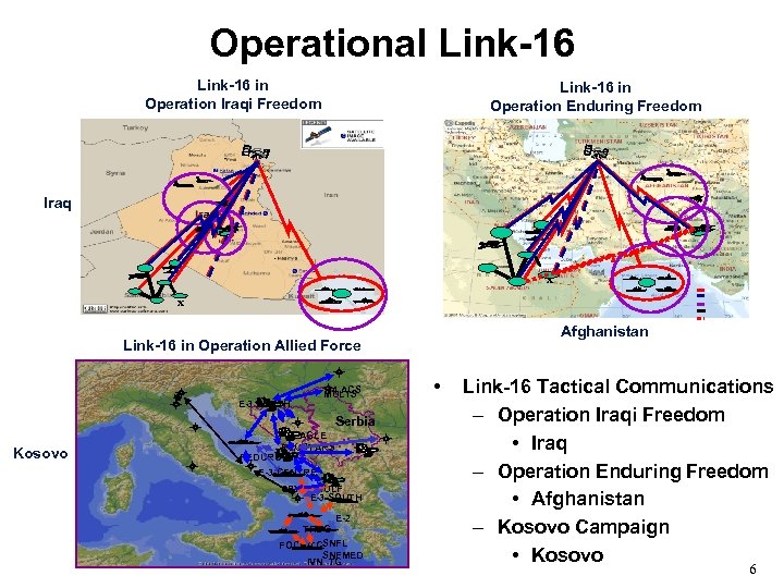 Operational Link-16 in Operation Iraqi Freedom Link-16 in Operation Enduring Freedom Iraq X X