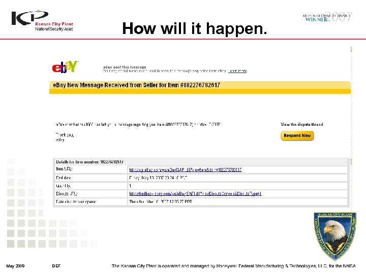 How will it happen. May 2008 BEF 