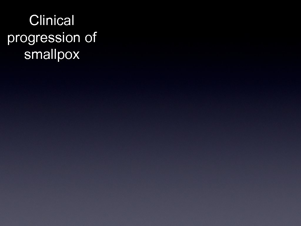 Clinical progression of smallpox 