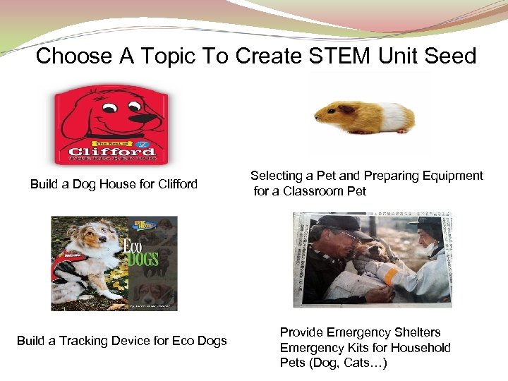 Choose A Topic To Create STEM Unit Seed Build a Dog House for Clifford