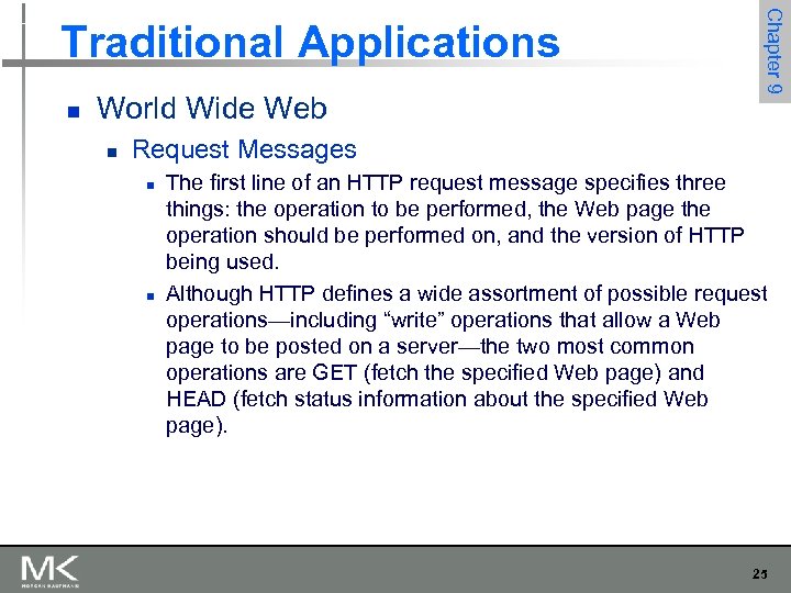 n World Wide Web n Chapter 9 Traditional Applications Request Messages n n The