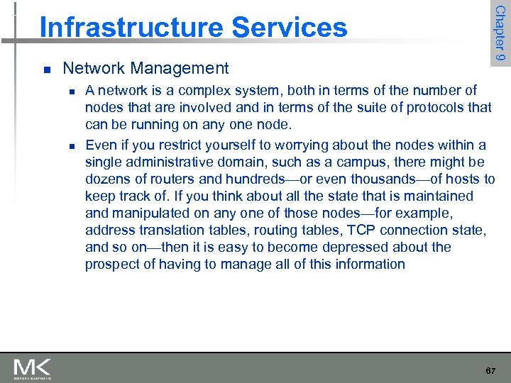 n Network Management n n Chapter 9 Infrastructure Services A network is a complex