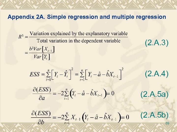 Appendix 2 A. Simple regression and multiple regression (2. A. 3) (2. A. 4)