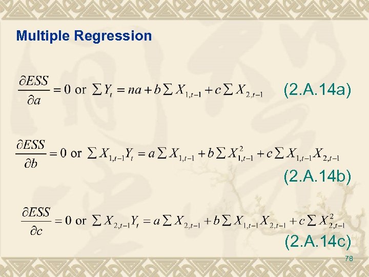 Multiple Regression (2. A. 14 a) (2. A. 14 b) (2. A. 14 c)