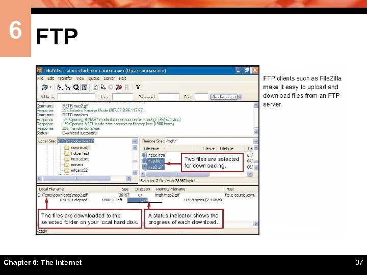 6 FTP Chapter 6: The Internet 37 