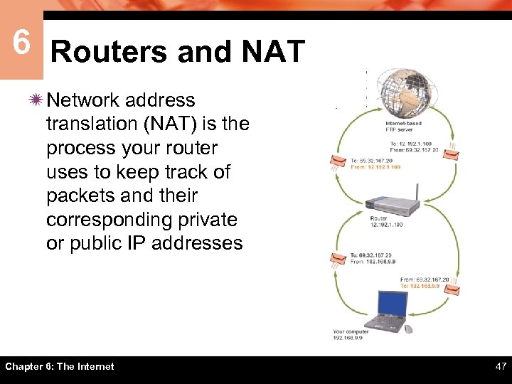 6 Routers and NAT ï Network address translation (NAT) is the process your router