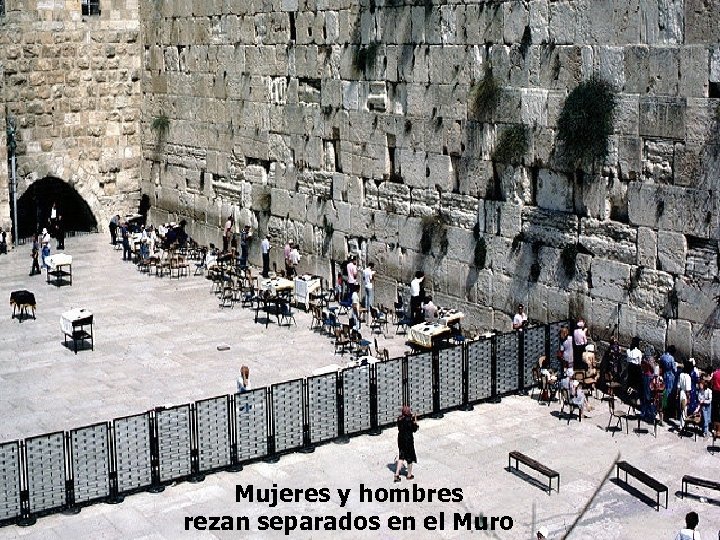 Mujeres y hombres rezan separados en el Muro 
